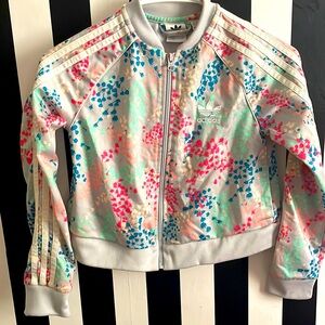 Adidas 3quater zip up Floral Track top